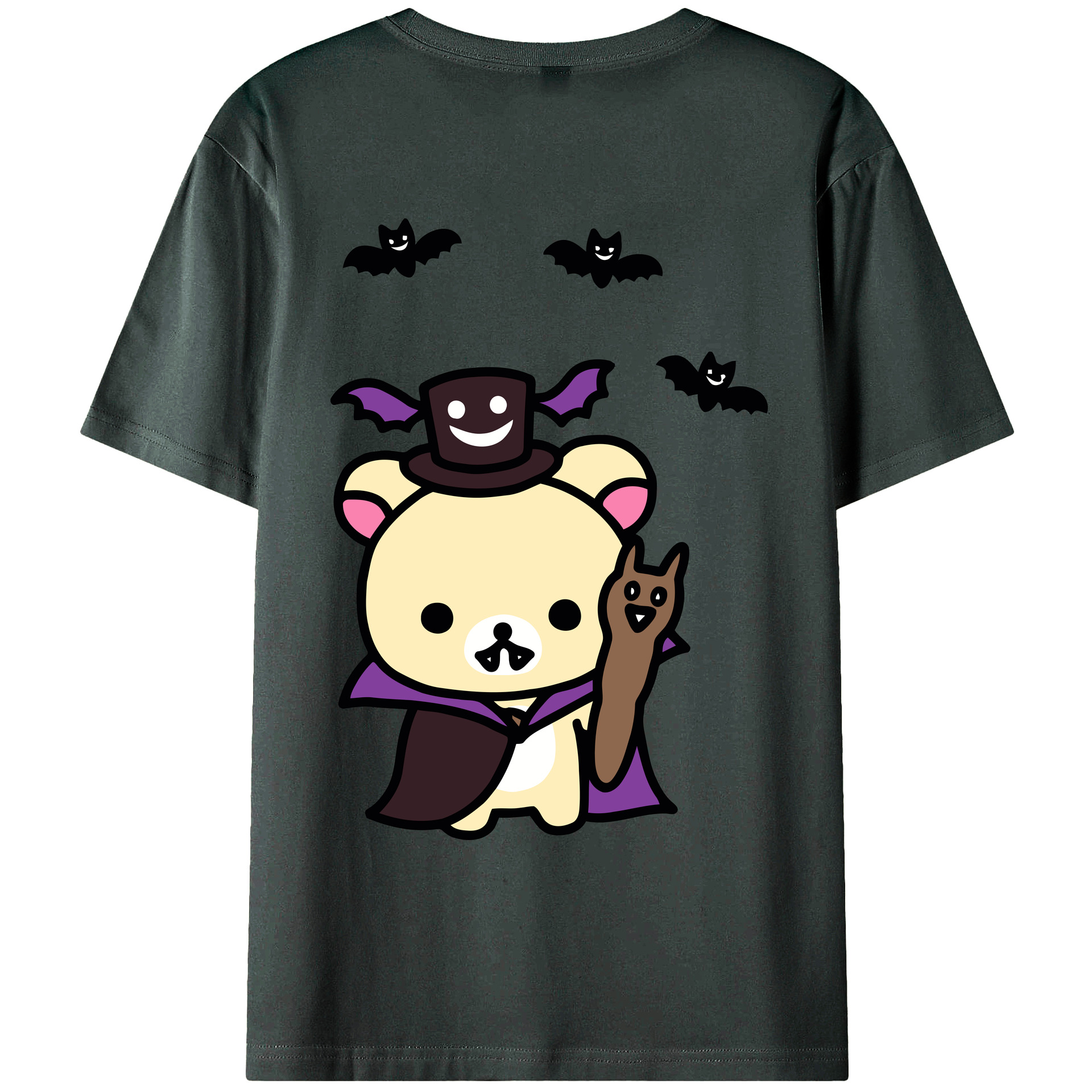 （画像用） リラックマ リラックマ キイロイトリ Rilakkuma Korilakkuma Kiiroitori 綿100％ メンズ半袖Tシャツ（バックプリント） 通気性
